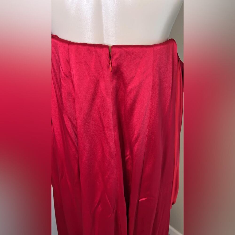 Carolina Herrera Red Dress - Long Sleeve Off Shoulder - Picture 10 of 15